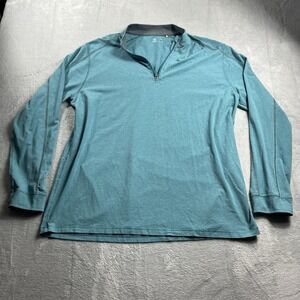 Tasc Performance 1/4 Zip Mens 2XL Green Organic Cotton Bamboo Stretch Pullover